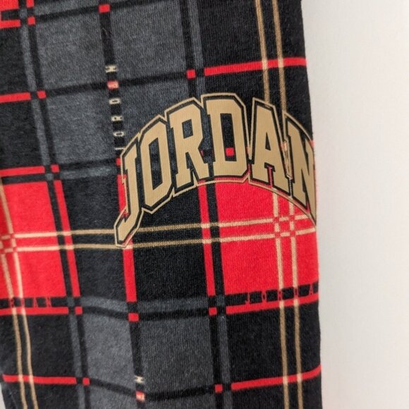 Jordan Kids' Fleece-Lined Plaid Pants - Red and Black Checkered, Size Medium NEW - Picture 5 of 9